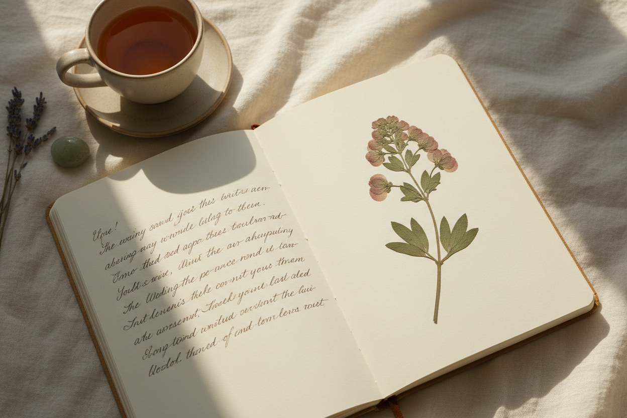 Open journal with handwritten reflections on finding hope after pregnancy loss — Ink & Grace